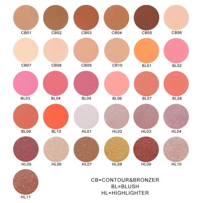 DIY腮红高光修容遮瑕多合一中性无Logo自选彩妆盘 Makeup Palette图2