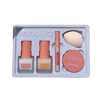 HERORANGE~脸部彩妆套装新手素颜隔离霜妆前乳粉底液遮瑕组合套盒图5