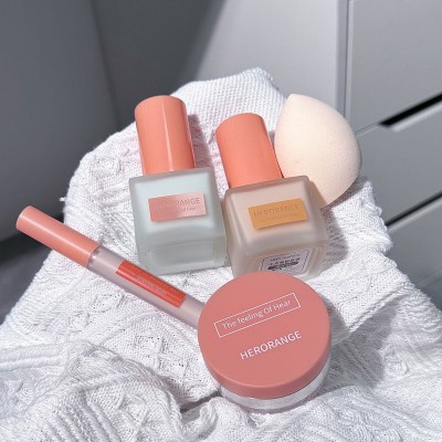 HERORANGE~脸部彩妆套装新手素颜隔离霜妆前乳粉底液遮瑕组合套盒图2