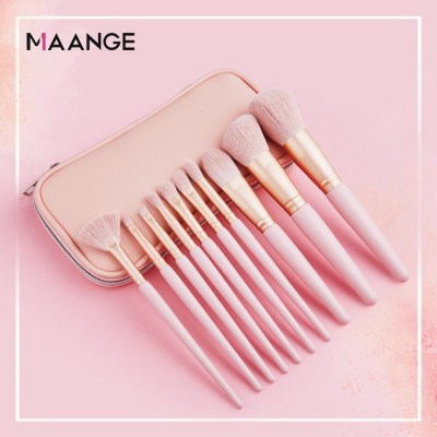 厂家直销MAANGE玛安格新款10支化妆刷套装带刷包美妆工具外贸热销
