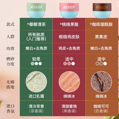 真皙果酸蜜桃咖啡身体磨砂膏全身嫩白去角质浴盐磨砂膏海盐图4