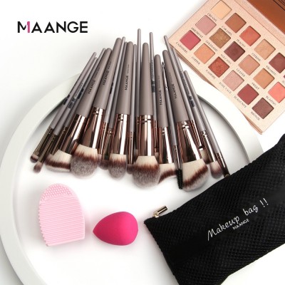 跨境热销MAANGE玛安格18支化妆刷套装带刷包洗刷器美妆工具化妆刷图2