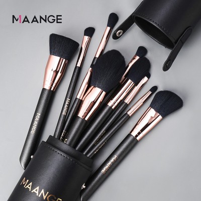 MAANGE10支装化妆刷套装带收纳筒木柄散粉刷眼影刷便携美妆工具图5