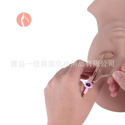 批发专利美睫开花胶水戒指 嫁接假睫毛插镊子V槽心形开花胶水戒托图3