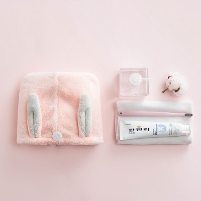 韩款兔耳朵卡通干发帽女吸水可爱干发巾速干成人长发加厚擦头巾图4