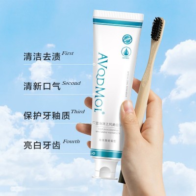 爆款薄荷海洋之风美白牙膏益生菌清口气亮白减渍清洁牙膏正 品厂家图5