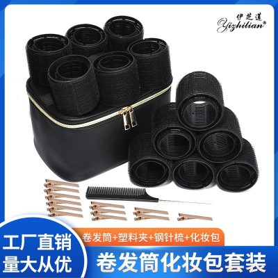 化妆包刘海卷发筒批发 自粘头顶蓬松发卷 卷发器 空心卷批发
