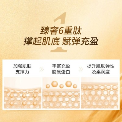 OEM黄金焕颜奢宠胶原蛋白重组霜金装套盒流金水纤连蛋白填充霜套图4