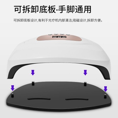 跨境专供 150W双光源UV美甲灯57灯珠LED速干双手大空间工具光疗机图2