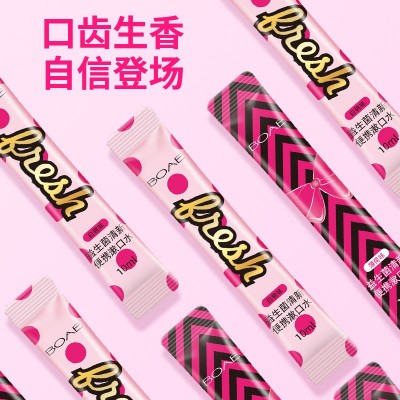 BOAE芭比风少女益生菌漱口水便捷式一次性薄荷清晰口气桃子漱口水图3