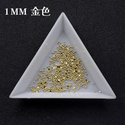 日系新款美甲2mm3mm半圆钢珠 1mm整圆小钢珠 饱满不褪色 金银两色图3