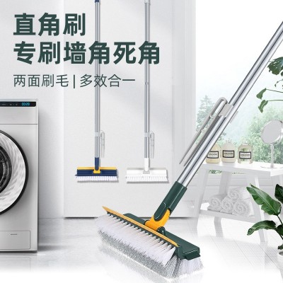 新款卫生间地刷墙角缝隙刷多功能长柄地板刷浴室瓷砖清洁洗地刮水图3