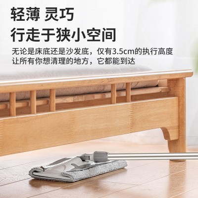 夹布平板拖把家用一拖净干湿两用地板大号拖布替换布懒人拖地神器图3