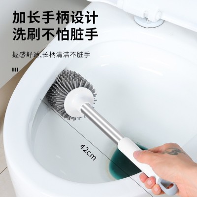 加工马桶刷无死角挂墙式卫生间免打孔厕所刷子长柄壁挂清洁刷套装图2