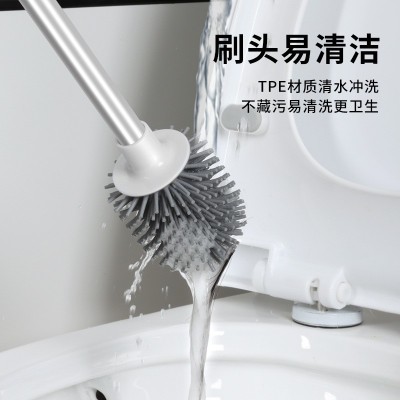 加工马桶刷无死角挂墙式卫生间免打孔厕所刷子长柄壁挂清洁刷套装图3