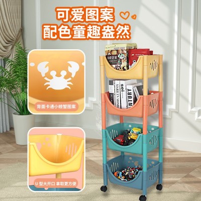 小推车置物架卧室卫生间落地多层零食架厨房婴儿用品收纳架子宿舍图2