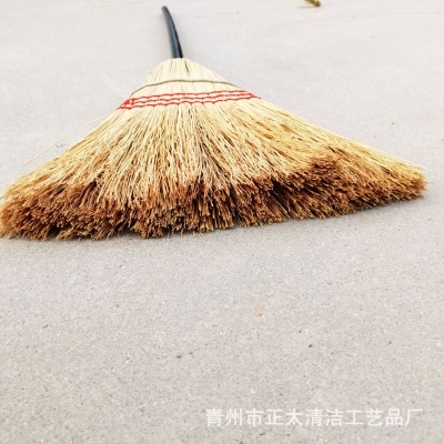100%高粱苗黑色木柄扫把146cm 园林扫把 corn broom图4