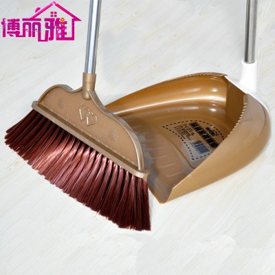 厂家直销博丽雅不锈钢加长杆5排丝扫把簸箕套装组合扫帚图3