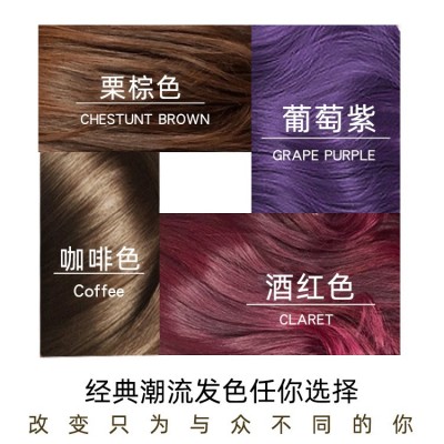 汉丰一洗彩染发剂 一支彩栗棕色葡萄紫酒红咖啡彩色一支彩染发膏图2
